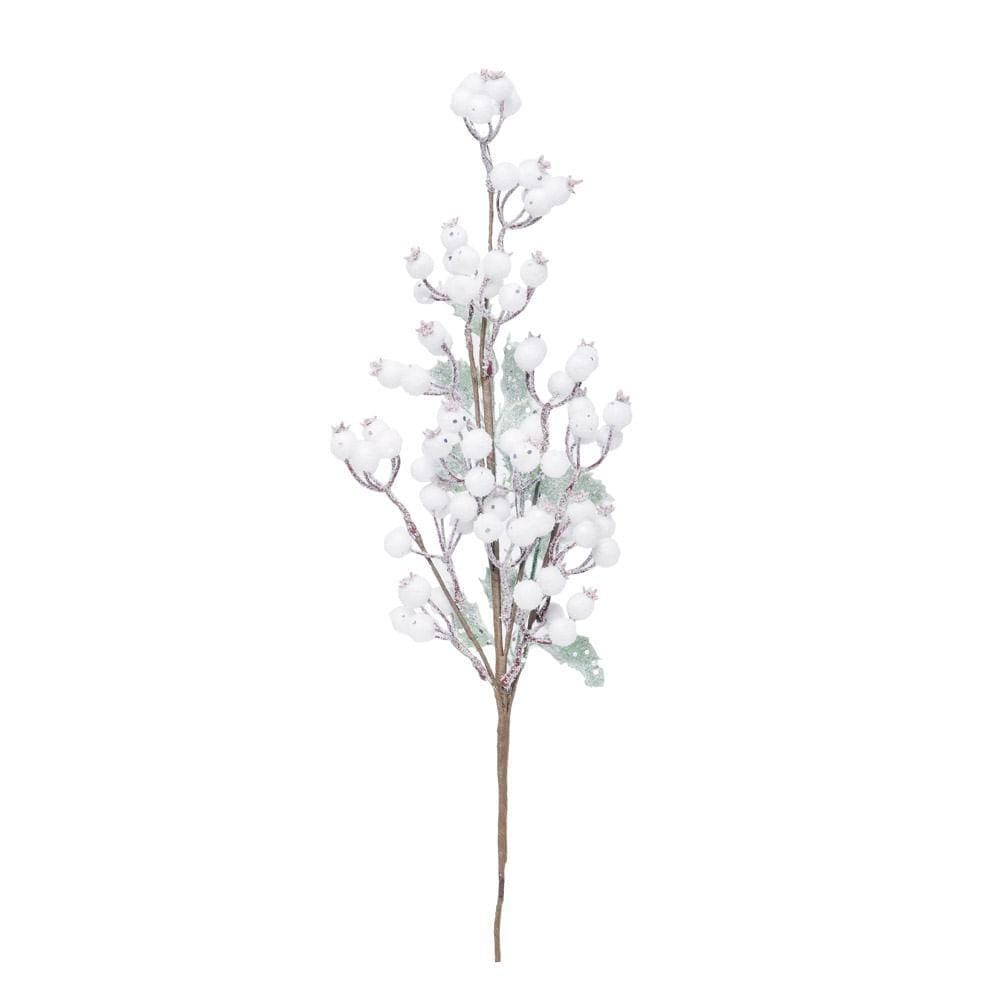 Galho Natalino Frutas/Folhas Bco 1Un 65X15Cm 1016624