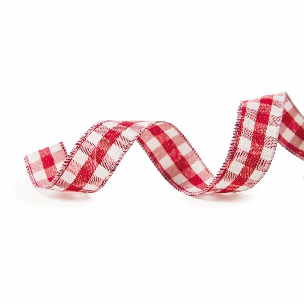 Fita Natalina Xadrez Vermelho Branco 3,8Cmx9,14 Mts 1641863