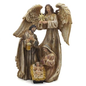 Imagem Sagrada Família Anjo Importada 30 cm Resina