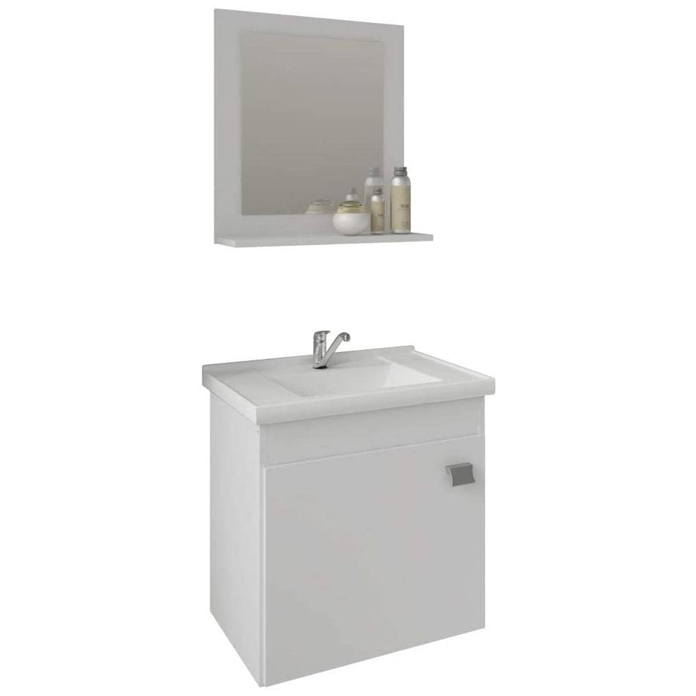 Gabinete Armário de Banheiro com Pia Cuba Espelho Iris Mgm