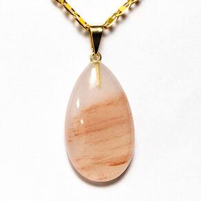 Colar Gota Hematoide Vermelho Pedra Montagem Pino Dourado