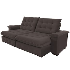 Sofá 4 Lugares Coliseu 2.60m Retrátil e Reclinável Super Pillow - Marrom