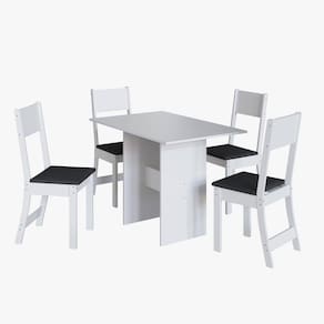 Conjunto de Mesa Karla para Sala de Jantar 4 Cadeiras Indekes