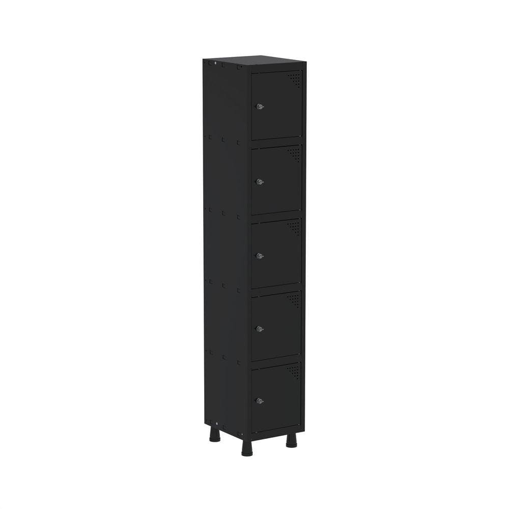 Armario Roupeiro 5 Portas Aço GRP 501/5 Preto