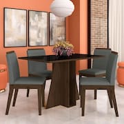 Mesa Com 4 Cadeiras Senegal 1,36 Imbuia/preto/cinza - Móveis Arapongas