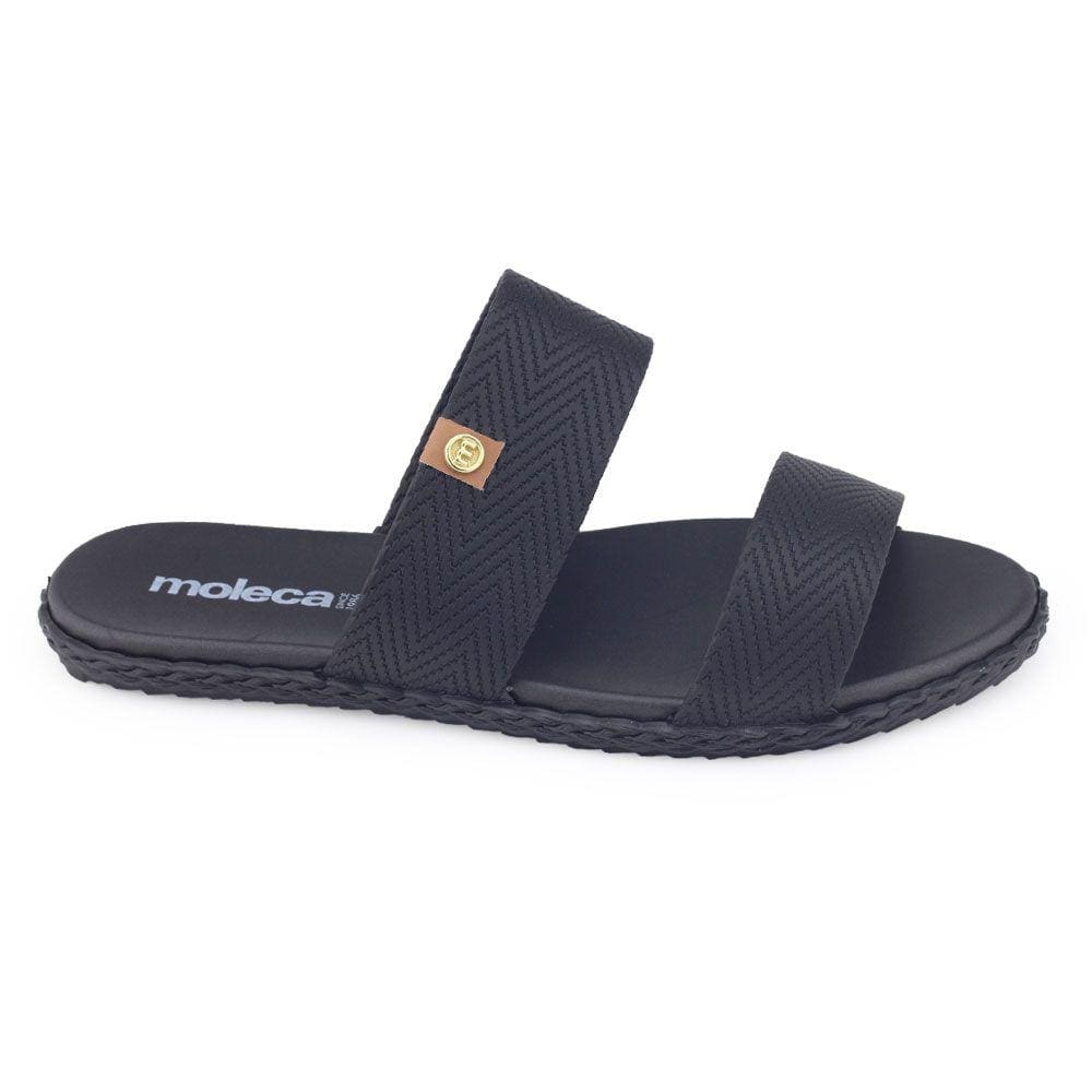 Chinelo feminino Moleca 5452.100 tiras largas tresse veneza