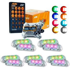 Kit Strobo RGB AJK Rítmico 3.0 + 16 Faróis 6W