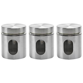 Kit 3 Pote Inox Visor Vítreo Hermético 630ml - Mimo Style