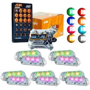 Kit Strobo AJK RGB Rítmico 3.0 + 20 Faróis 6W