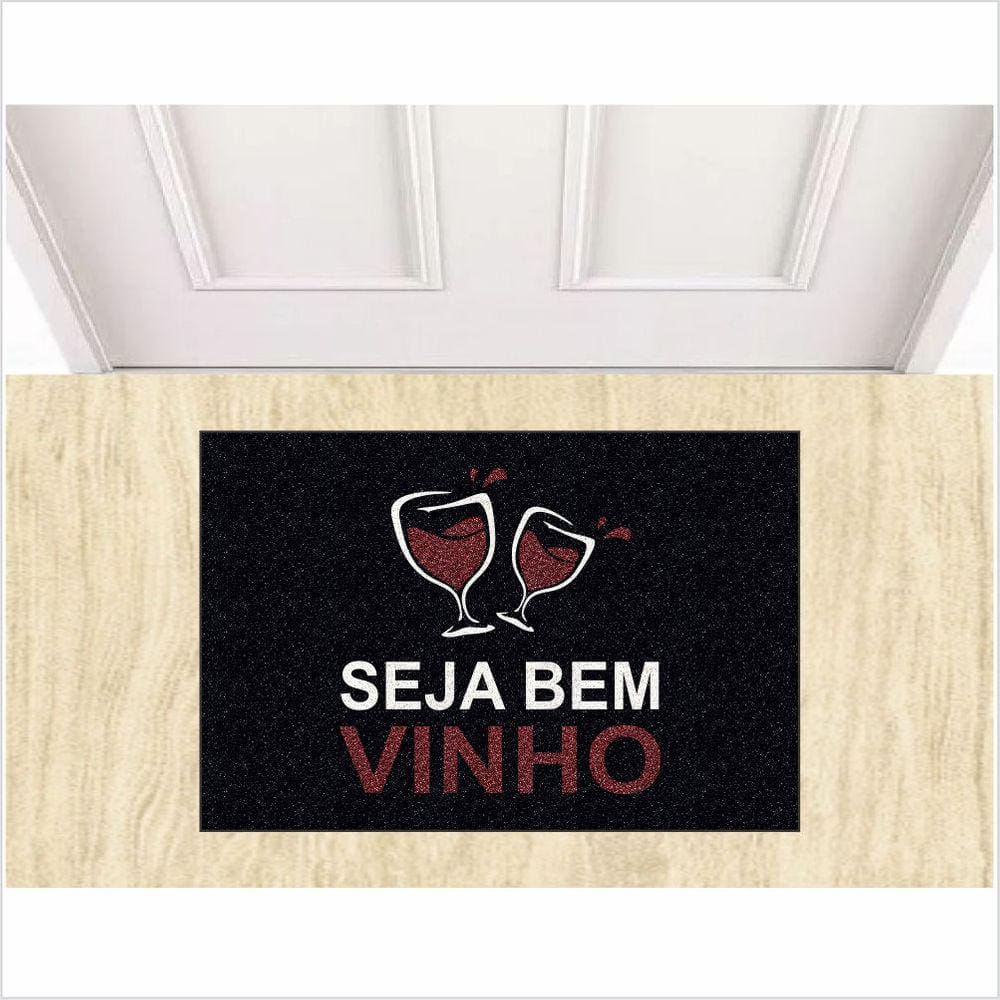 Tapete Seja Bem Vinho - Preto