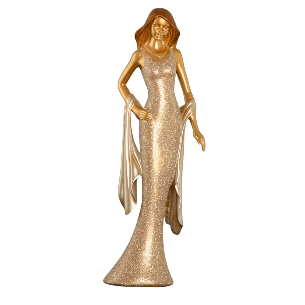 Escultura Mulher Dourada 40Cm