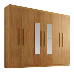 guarda-roupa solteiro com espelho malibu 6 pt 2 gv imbuia