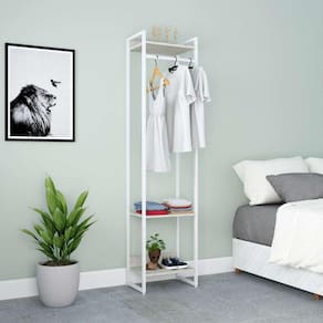 guarda-roupa closet studio snow e branco 187x45 cm