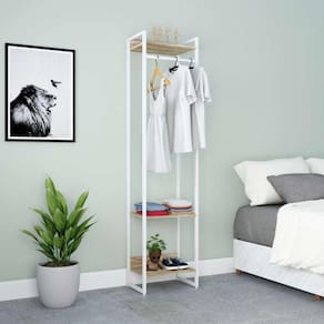 guarda-roupa closet studio carvalho e branco 187x45 cm