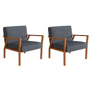 conjunto com 2 poltronas antonia poliéster e nogueira