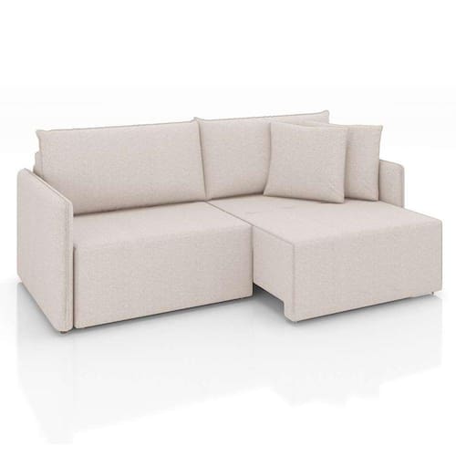 sofá 3 lugares retrátil e reclinável malta linho cru 180 cm - Off White