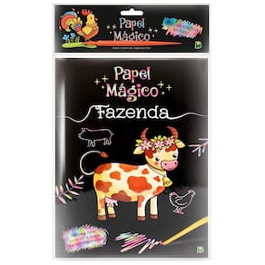 Livro de Colorir Papel Mágico Preto Rabisco Desenho Colorido Arco Íris Rainbow Raspadinha