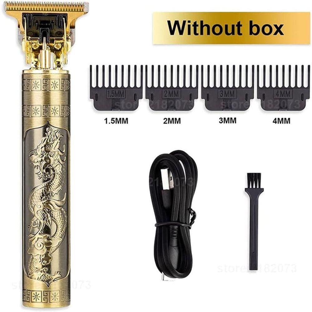 Maquininha de Cortar Cabelo e Barbear Vintage Multifuncional Recarregável - (USB1 Dragon)