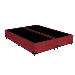 Base Box Queen Bipartido Suede Vinho - 30x158x198