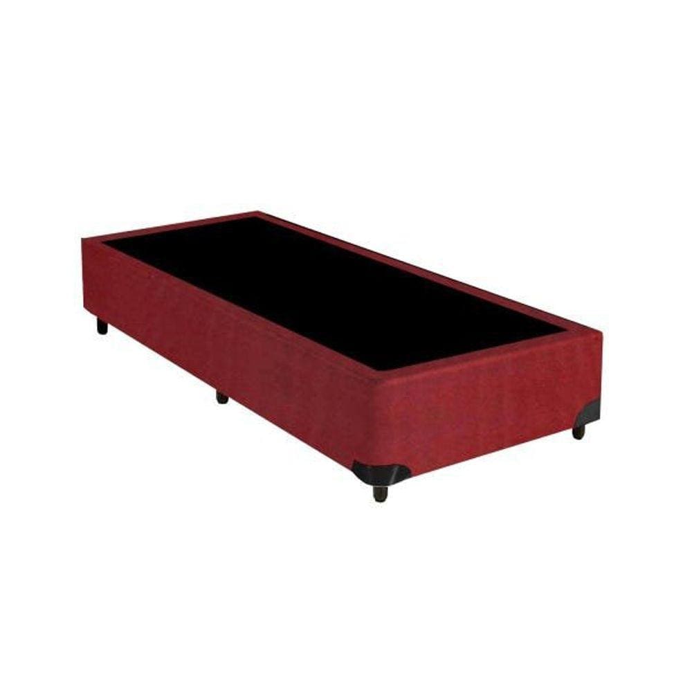 Base Box Solteiro Suede Vinho - 30x78x188