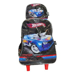 Kit Mochila Infantil Com Lancheira Hotwheels Preto - Luxcel