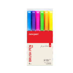 Brush Pen Newpen NEON 06 Cores - NEWPEN