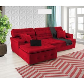 Sofá Retrátil e Reclinável Com Chaise Orlando 2.20x2.10m- Sofisticato
