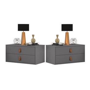 Kit Mesas de Cabeceira Suspensas Unic 60cm Cinza