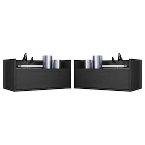 Kit com 2 Mesas de Cabeceira 80cm Suspensa Multimóveis V4005