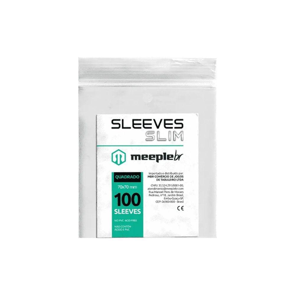 Sleeves Slim Quadrado 70 X 70mm 100 unidades MeepleBR