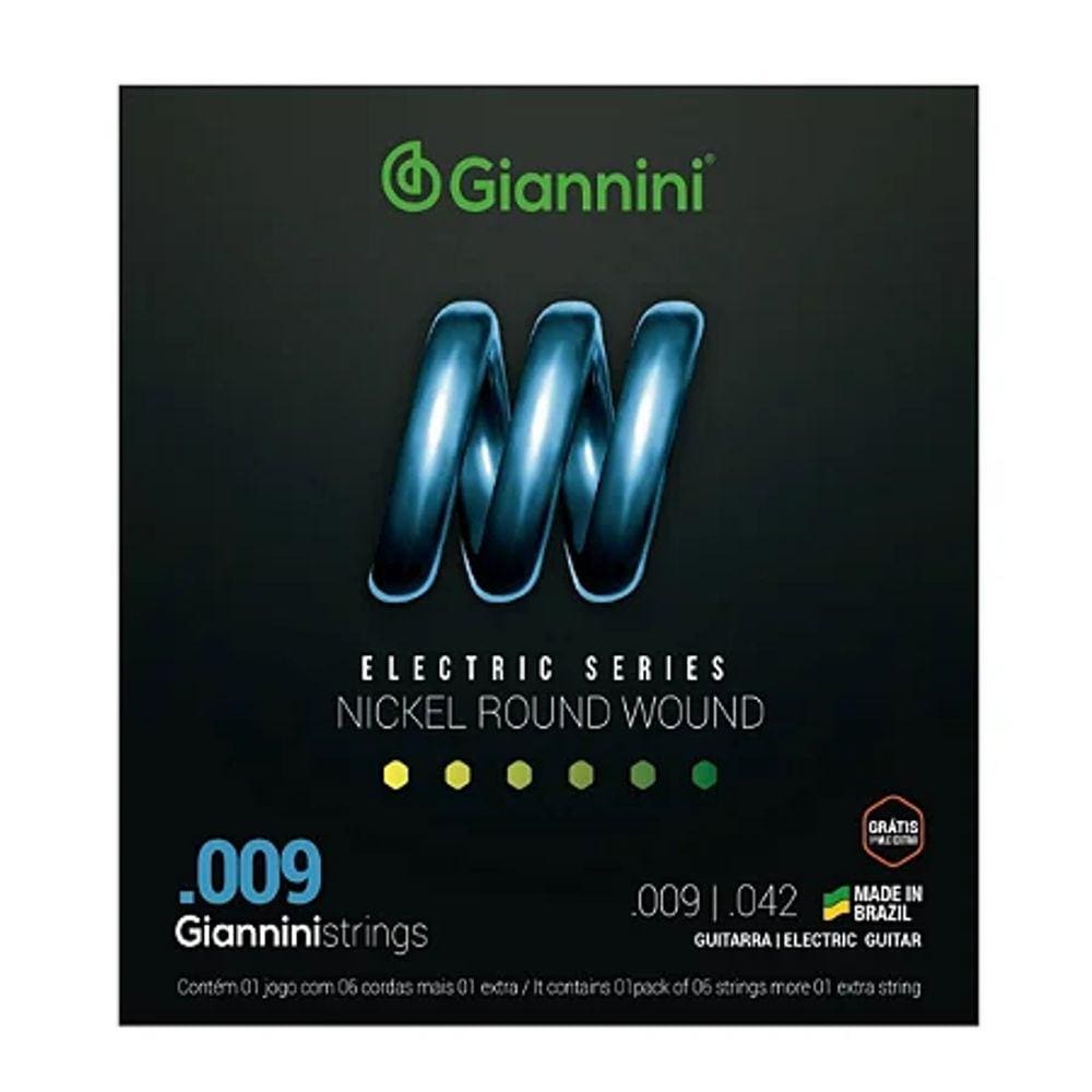 Encordoamento Guitarra .009 Giannini Electric 1ª (Mi) Extra