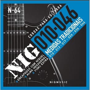 Encordoamento Guitarra .010 NIG 1ª (Mi) Extra
