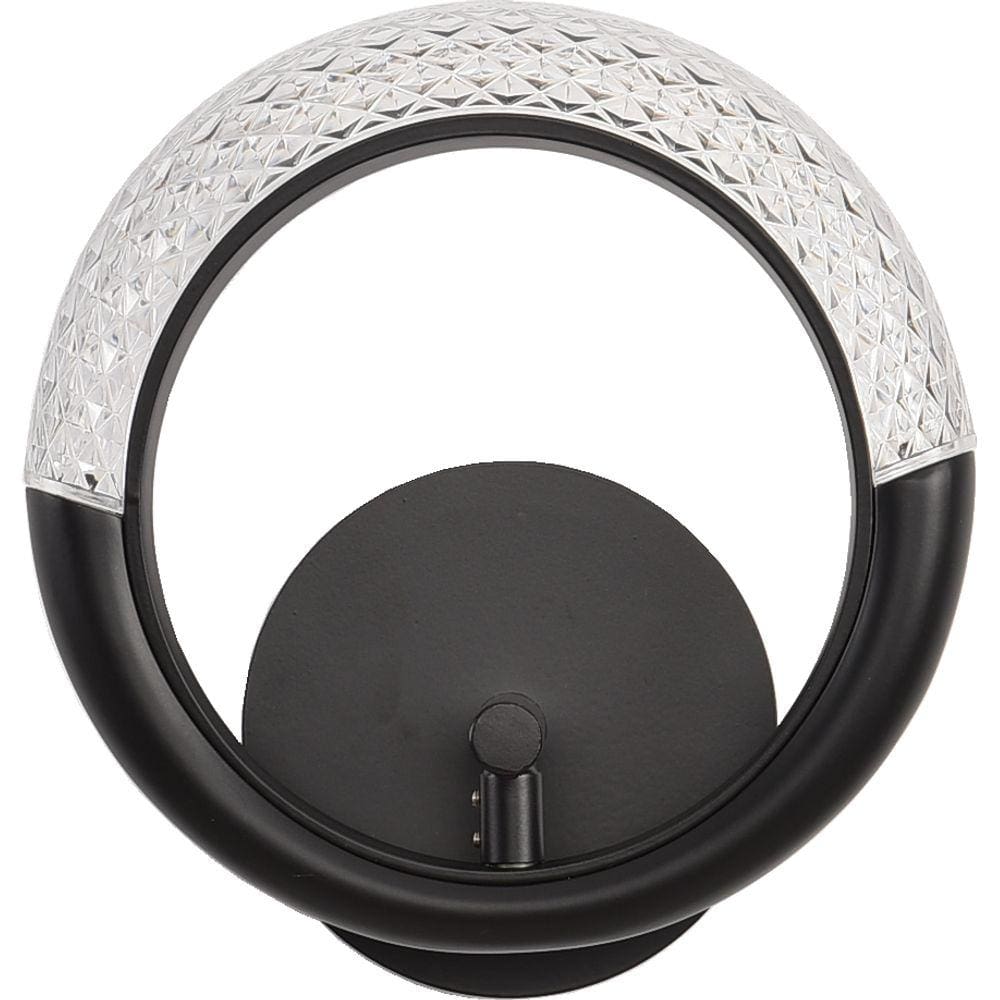 Arandela Led Cristal Diamond Ø21cm - Preto