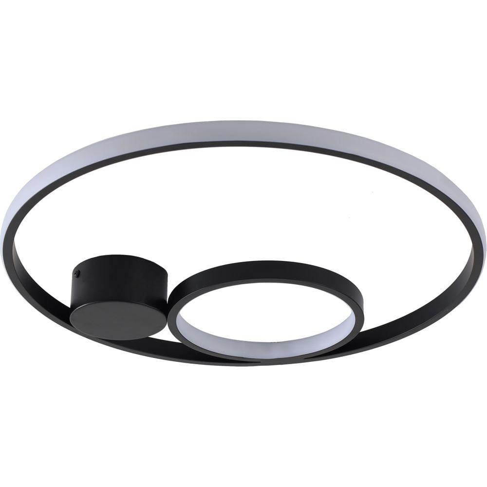 Plafon Ilusion Ø45cm - Preto E Silicone Branco