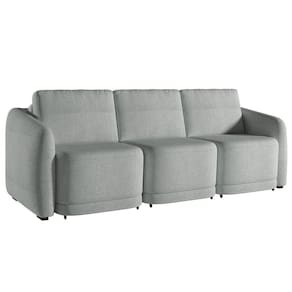 Sofá Cama Casal para Sala 246cm Polska K04 Bouclê Cinza - Mpozenato