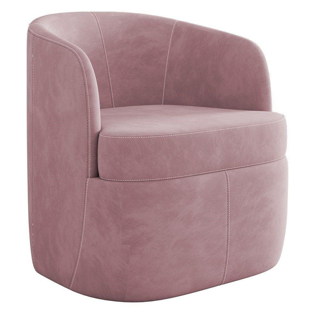 Poltrona Giratória Decorativa para Sala Dandara K04 Veludo Rosê - Mpozenato