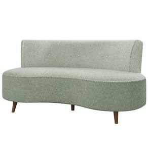 Sofá 2 Lugares para Sala Living 135cm Pés Palito Korah K04 Bouclê Verde Água - Mpozenato