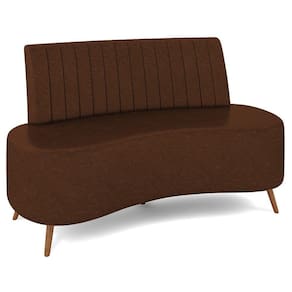 Sofá 2 Lugares para Sala Living 160cm Pés Palito Tamar K04 Sintético Marrom - Mpozenato