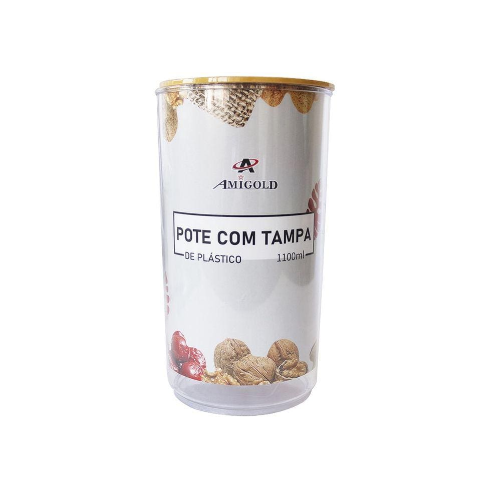Pote Hermético Com Tampa De Plástico 1 Litro E 100ml
