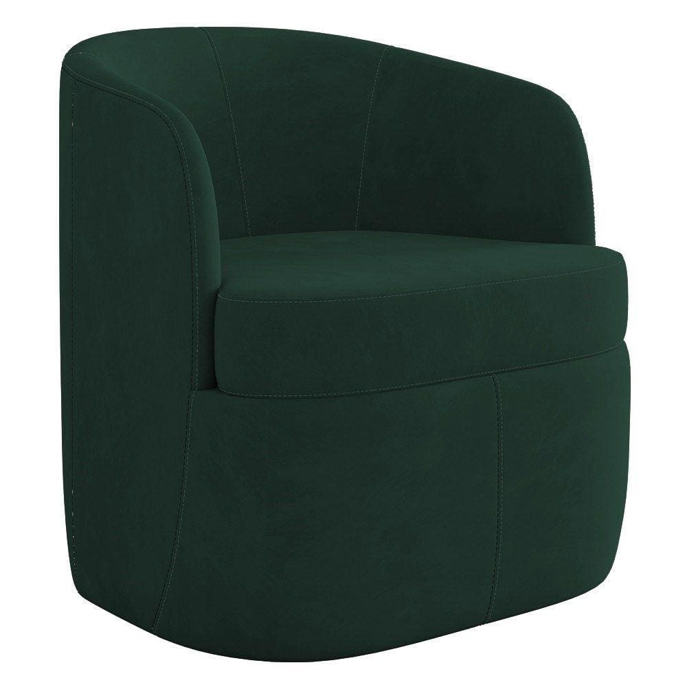 Poltrona Giratória Decorativa para Sala Dandara K04 Veludo Verde - Mpozenato