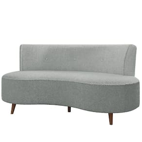 Sofá 2 Lugares para Sala Living 135cm Pés Palito Korah K04 Bouclê Cinza - Mpozenato