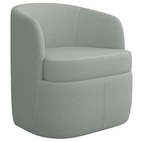 Poltrona Giratória Decorativa para Sala Dandara K04 Bouclê Cinza - Mpozenato