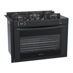 Fogao de Embutir 5 Bocas Venax Gaudi Prisma Vitreo Bl Venax