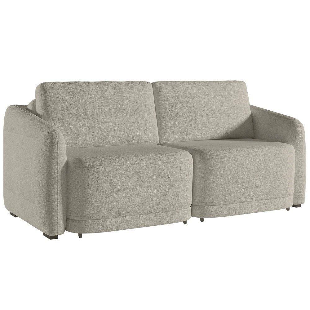 Sofá Cama Casal para Sala 236cm Polska K04 Bouclê Bege - Mpozenato