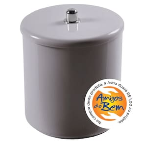 Cesto Multiuso com Tampa 6 Litros com Puxador Cromado Astra Argila CT4*ARG