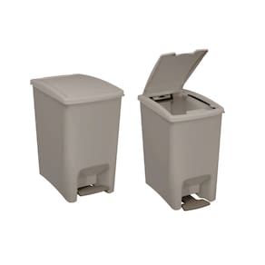 Kit 2 Lixeiras de 10 Litros com Pedal Dupla Abertura Astra Argila e Terracota LPDA10*ARG-TR