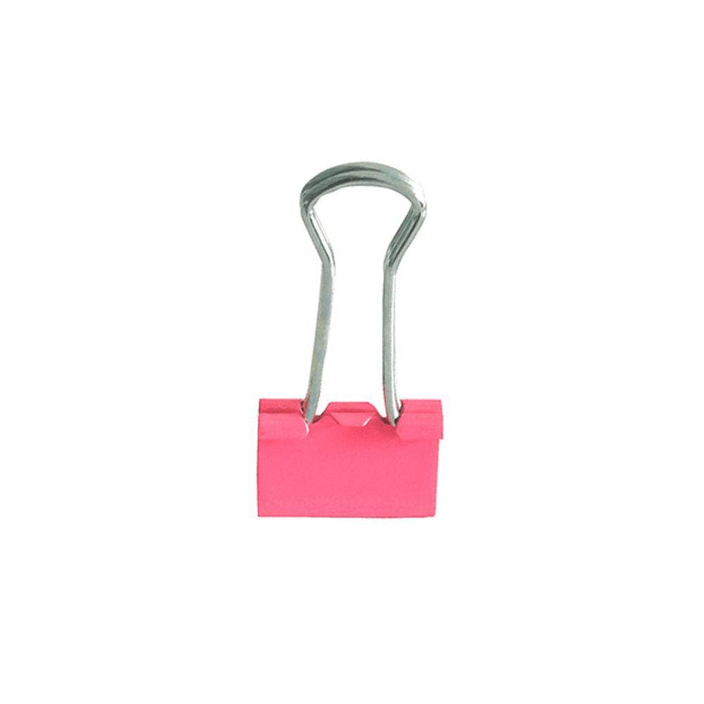 Prendedor Metal Binder Colorido 19mm Jocar Office Rosa