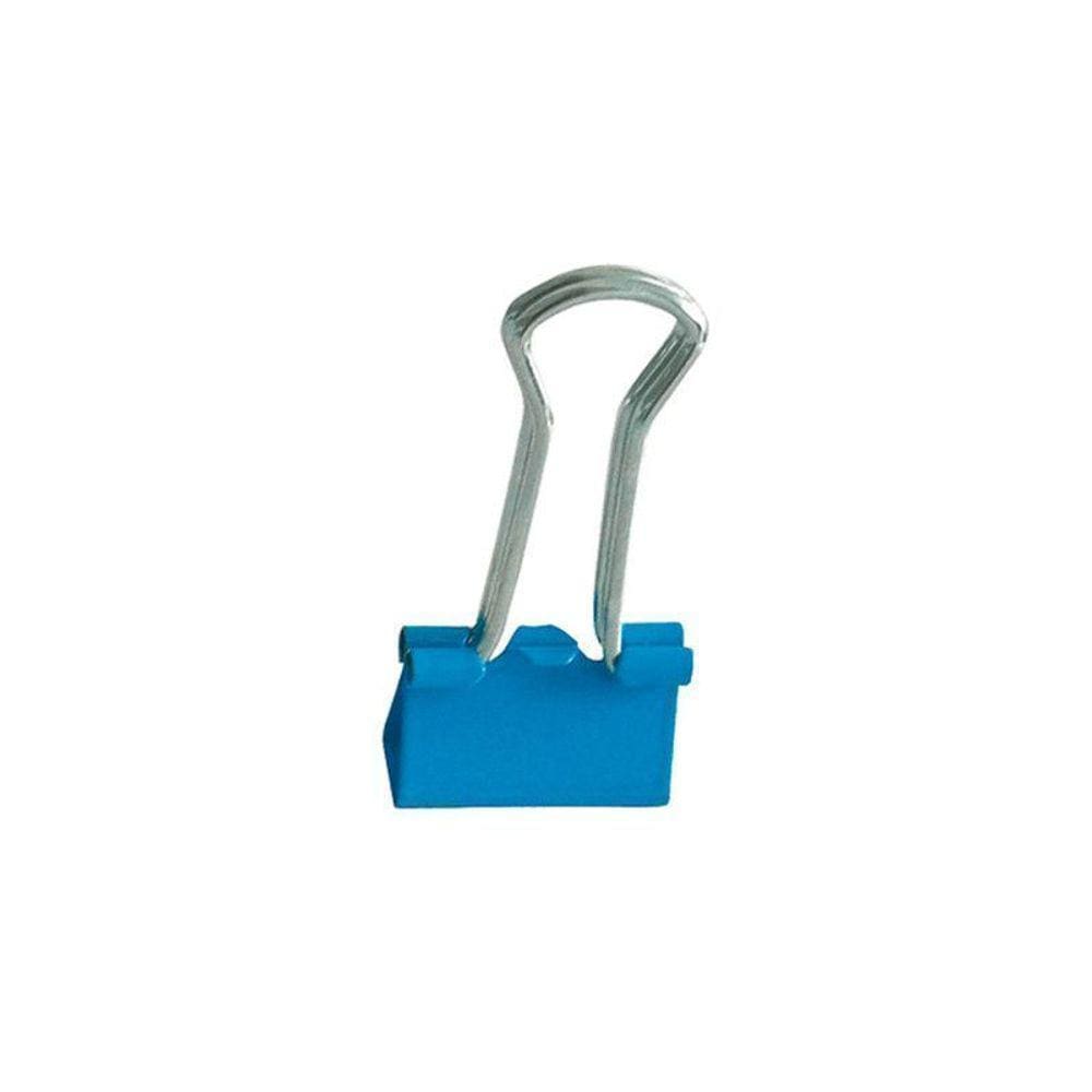Prendedor Metal Binder Colorido 19mm Jocar Office Azul