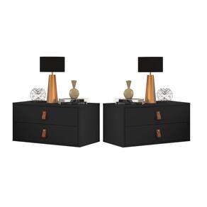 Conjunto Unic 60cm: Mesa de Cabeceira Suspensa Preto