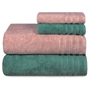 Jogo De Toalha Gigante Fio Penteado 4 Peças - Twist - Rosa + Verde
